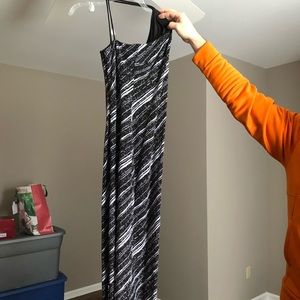 Black & white sparkly long formal dress